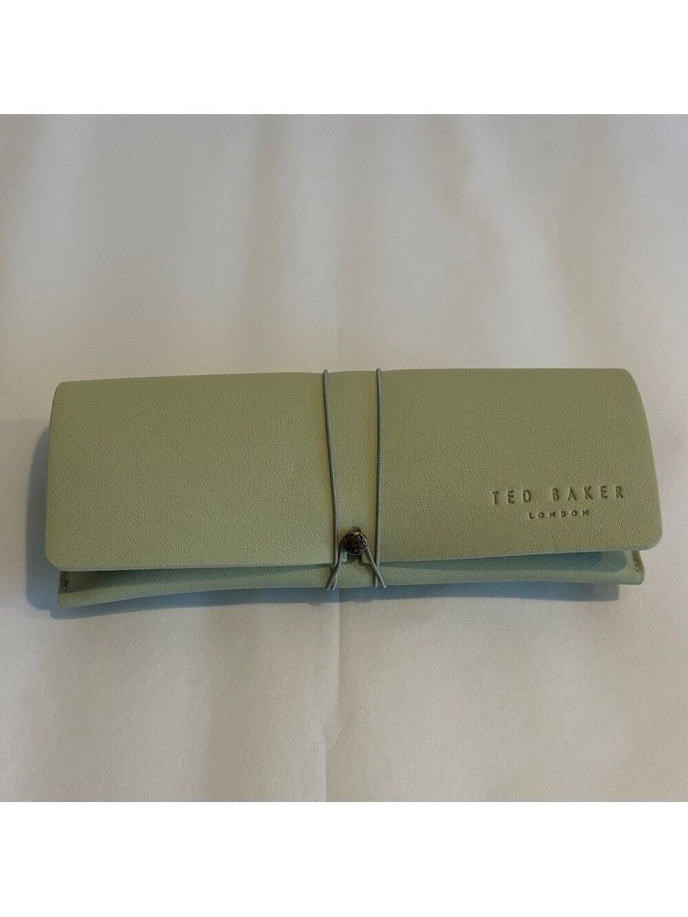 TED BAKER soft shell eyeglasses case light green sunglasses case wrap closure